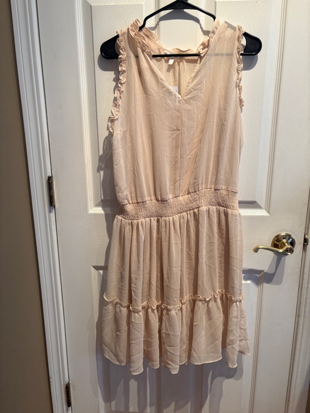 Maurices Sleeveless Tiered Chiffon Dress - Cream